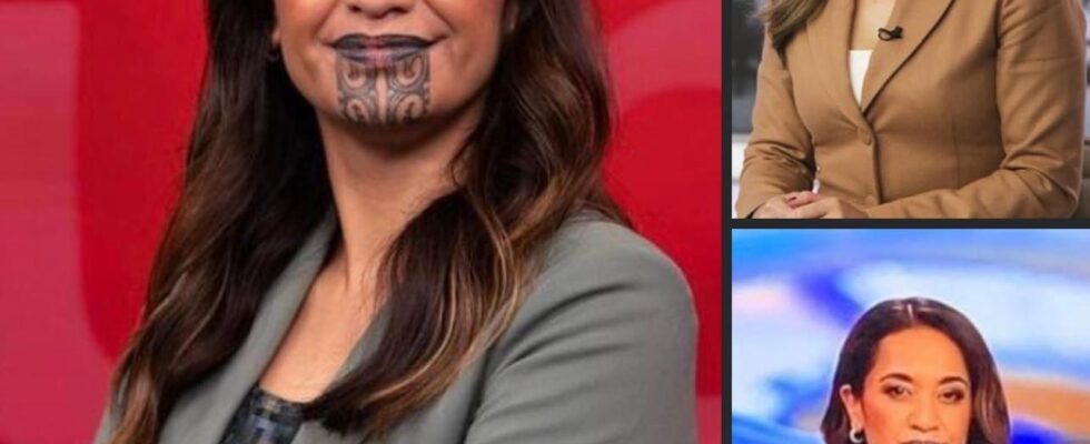 A TV presenter from New Zealand with a traditional Māori face tattoo